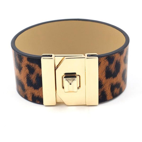 bangle fashion leopard print pu wide leather bracelet women's exaggerated nightclub versatile personalized metal jewelry, Black
bangle fashion leopard print pu wide leather bracelet women's exaggerated nightclub versatile personalized metal jewelry, Black