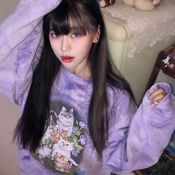 women's sweaters sweater amy way street american cat print tie dye t-shirt pullover round neck loose lazy style long sleeve sc07, White;black
women's sweaters sweater amy way street american cat print tie dye t-shirt pullover round neck loose lazy style long sleeve sc07, White;black