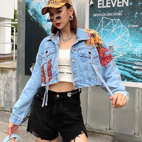 women's jackets street dance casual short coat 2021 autumn heavy industry sequins long sleeve denim jacket women clothing 394e liang, Black;brown
women's jackets street dance casual short coat 2021 autumn heavy industry sequins long sleeve denim jacket women clothing 394e liang, Black;brown