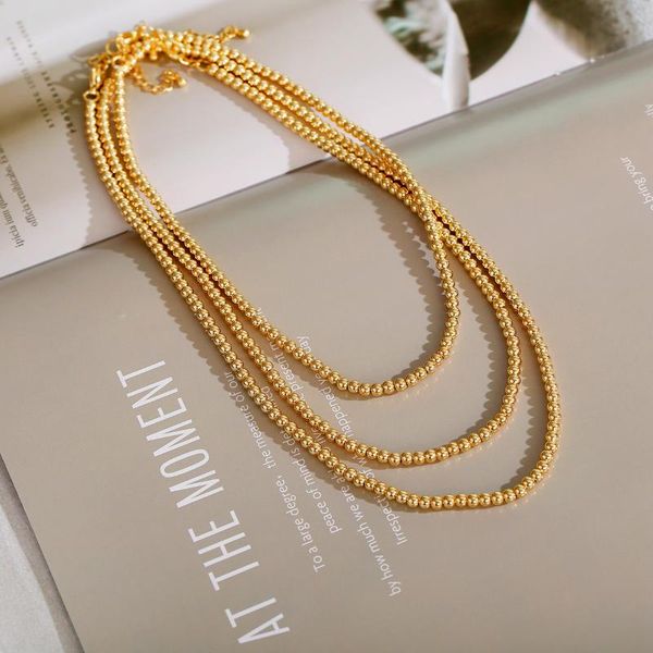 korean fashion gold color alloy necklace 4mm copper bead chain 3 piece set 2021 jewelry gift pendant necklaces, Silver
korean fashion gold color alloy necklace 4mm copper bead chain 3 piece set 2021 jewelry gift pendant necklaces, Silver