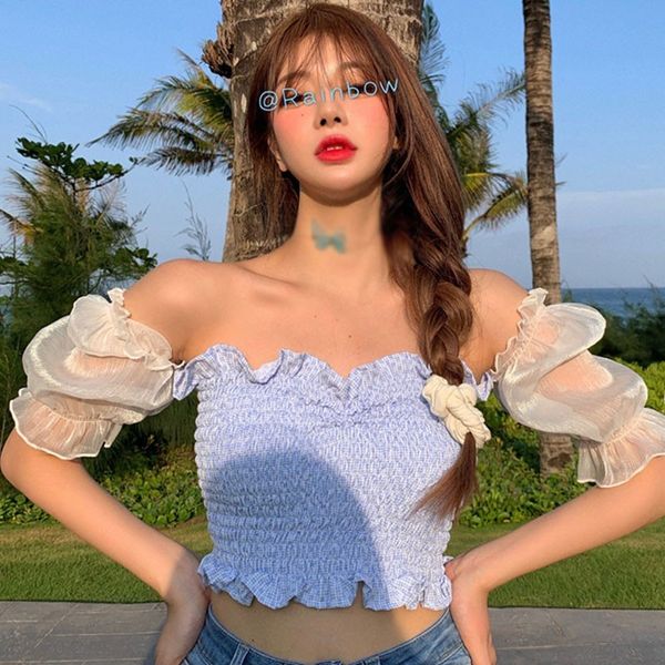 women's korean style chiffon blouses sweet puff sleeve summer floral sweet shirt 2020 x0521, White
women's korean style chiffon blouses sweet puff sleeve summer floral sweet shirt 2020 x0521, White