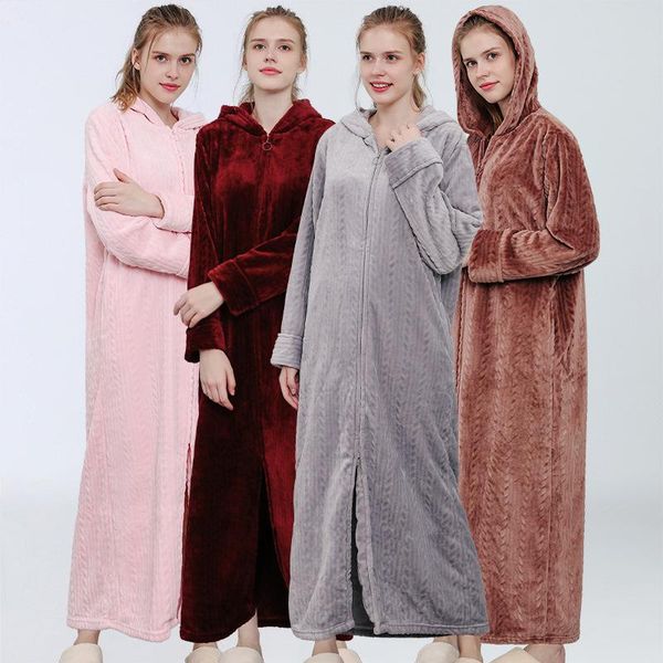 women's sleepwear flannel nightgown pajamas bathrobe female winter thick coral fleece long-sleeved household hooded nightdress, Black;red
women's sleepwear flannel nightgown pajamas bathrobe female winter thick coral fleece long-sleeved household hooded nightdress, Black;red