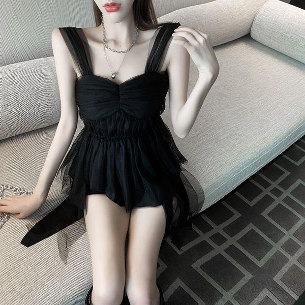 sleevless shirts fashion tiktok celebrity slim mesh fairy ruffles blouse ruched tunic irregular tank women's blouses &, White
sleevless shirts fashion tiktok celebrity slim mesh fairy ruffles blouse ruched tunic irregular tank women's blouses &, White