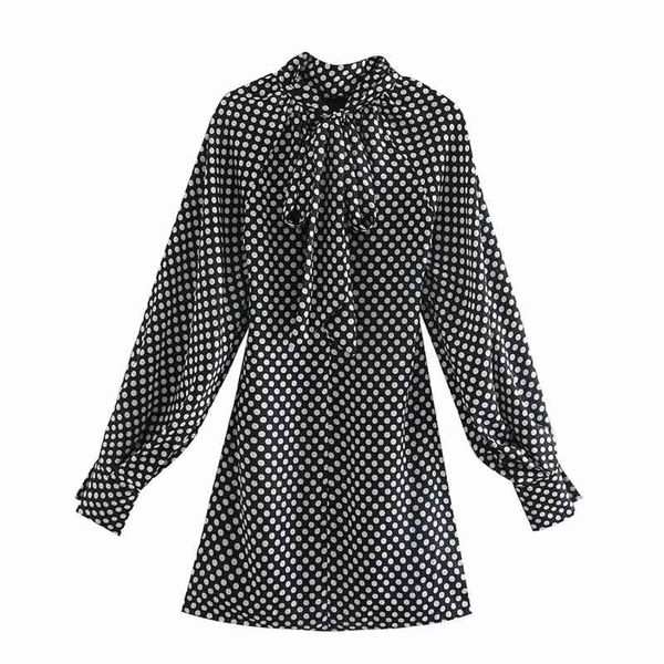 vintage polka dot women dresses summer bow neck ladies mini fashion lantern sleeve female girls 210430, Black;gray
vintage polka dot women dresses summer bow neck ladies mini fashion lantern sleeve female girls 210430, Black;gray