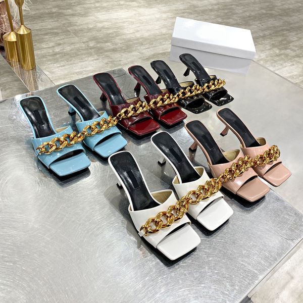 designer slippers women chain slides flats mules leather slip-on slipper ladies outdoor beach shoes flip flops q-125, Black
designer slippers women chain slides flats mules leather slip-on slipper ladies outdoor beach shoes flip flops q-125, Black