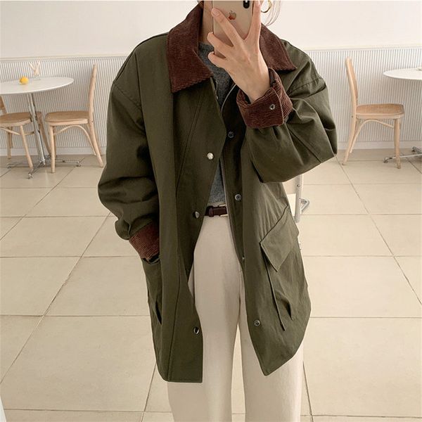 jackets patchwork color-hit overcoats chic loose autumn leisure thicken cotton women casual lady coats, Black;brown
jackets patchwork color-hit overcoats chic loose autumn leisure thicken cotton women casual lady coats, Black;brown