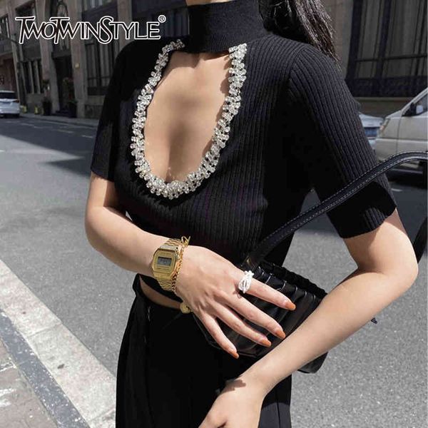 twowinsyle black patchwork diamond shirt for women urtleneck short sleeve casual slim shirts female korean summer fashion 210524, White
twowinsyle black patchwork diamond shirt for women urtleneck short sleeve casual slim shirts female korean summer fashion 210524, White
