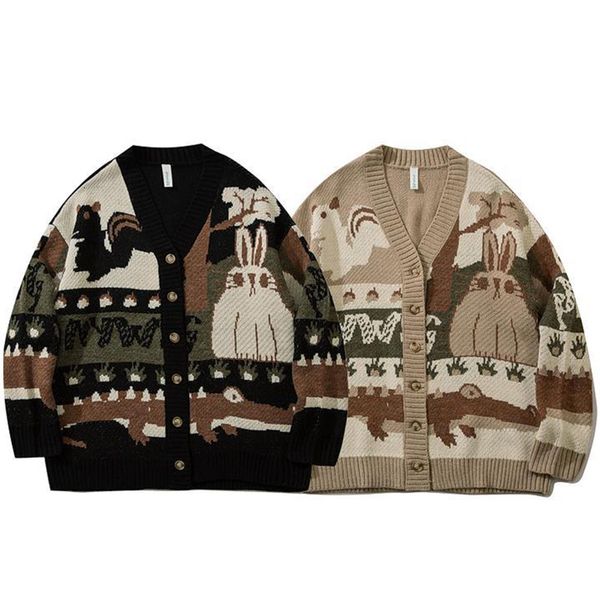 men's sweaters vintage cardigan sweater coat harajuku japanese cartoon knitted casual wear hip hop style loose fashion top, White;black
men's sweaters vintage cardigan sweater coat harajuku japanese cartoon knitted casual wear hip hop style loose fashion top, White;black