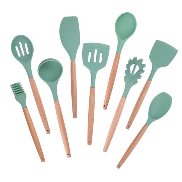 factoryc970pot non beech 9-piece handle stick silicone kitchenware shovel spoon scraper set
factoryc970pot non beech 9-piece handle stick silicone kitchenware shovel spoon scraper set