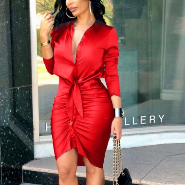 casual dresses office 2021 professional dress women v-neck long sleeve solid color bandage shirt lady bodycon vestidos, Black;gray
casual dresses office 2021 professional dress women v-neck long sleeve solid color bandage shirt lady bodycon vestidos, Black;gray