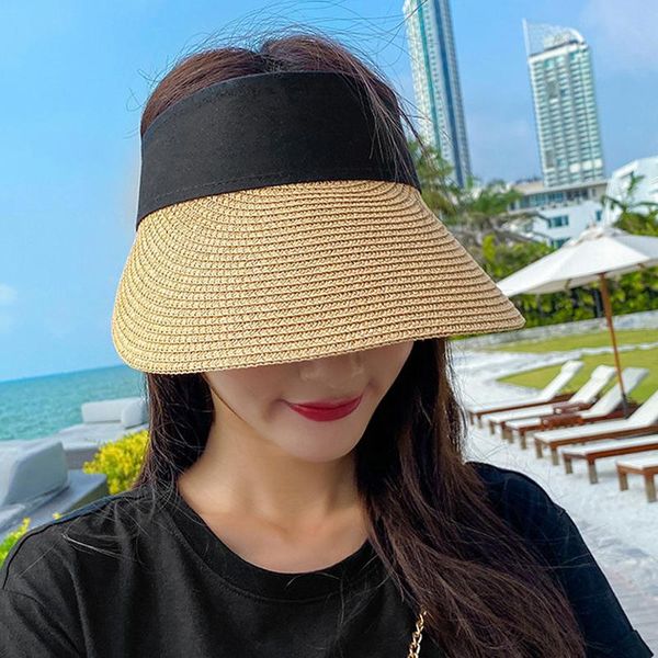 summer empty suncap foldable portable outdoor beach hat wide brim sun fashion casual straw cap visors for women hats, Blue;gray
summer empty suncap foldable portable outdoor beach hat wide brim sun fashion casual straw cap visors for women hats, Blue;gray