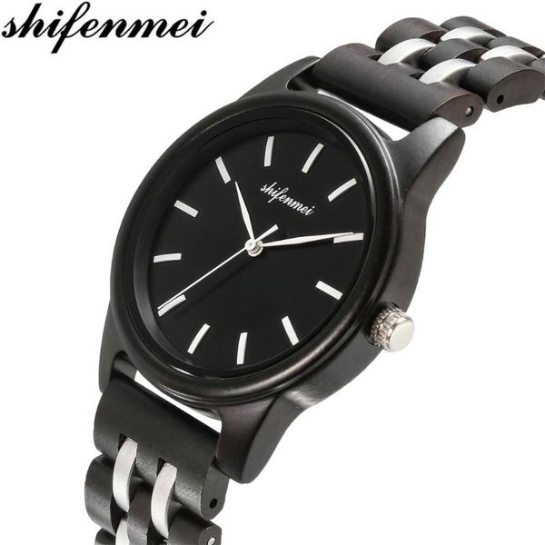 wristwatches shifenmei wooden men watches relogio masculino quartz stylish 2021 military wood watch gifts, Slivery;brown
wristwatches shifenmei wooden men watches relogio masculino quartz stylish 2021 military wood watch gifts, Slivery;brown