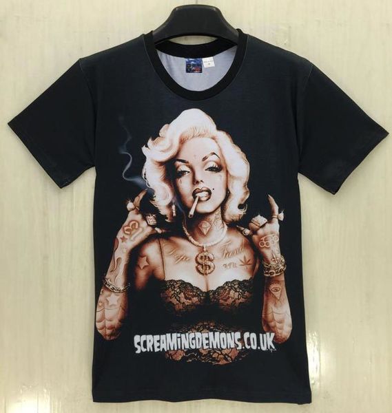 short men/women 3d style t-shirt shirts new sleeve print smoking marilyn monroe t shirt summer casual tee, White;black
short men/women 3d style t-shirt shirts new sleeve print smoking marilyn monroe t shirt summer casual tee, White;black