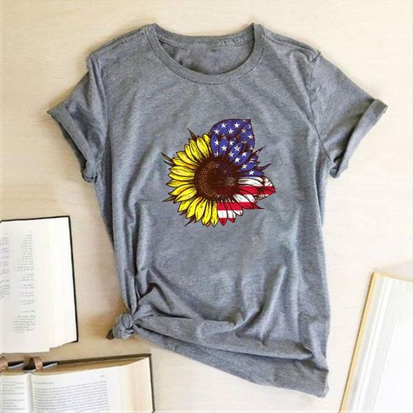 sunflower american flag printing summer women t shirt aesthetic clothes streetwear woman tshirts cotton camiseta mujer, White
sunflower american flag printing summer women t shirt aesthetic clothes streetwear woman tshirts cotton camiseta mujer, White