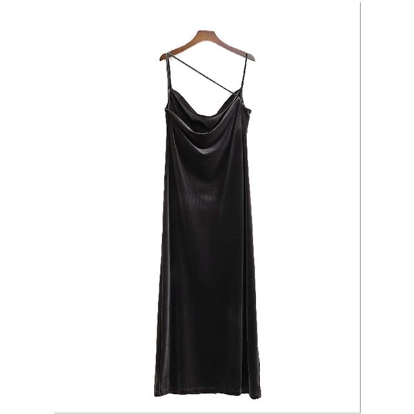 woman slim velvet side slit spaghetti strap dress spring elegant ladies backless es female chic party 210515, Black;gray
woman slim velvet side slit spaghetti strap dress spring elegant ladies backless es female chic party 210515, Black;gray