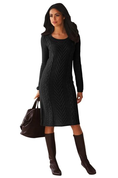 casual dresses black knit sweater dress - winter long sleeve hand knitted fitted for women o neck midi, Black;gray
casual dresses black knit sweater dress - winter long sleeve hand knitted fitted for women o neck midi, Black;gray