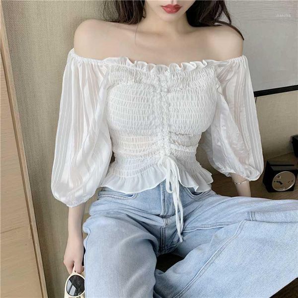 women's blouses & shirts girls sweet ruffles slash neck half lantern sleeve cropped solid drawstring blouse crop for female1 8ppv, White
women's blouses & shirts girls sweet ruffles slash neck half lantern sleeve cropped solid drawstring blouse crop for female1 8ppv, White