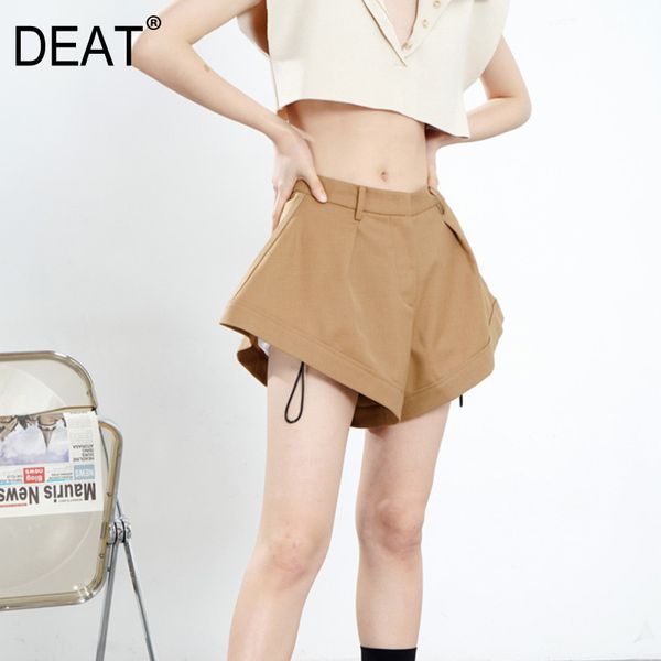 {deat} women black asymmetrical drawstring wide leg shorts high waist slim trousers fashion tide spring summer 7d1970 210421, White;black
{deat} women black asymmetrical drawstring wide leg shorts high waist slim trousers fashion tide spring summer 7d1970 210421, White;black