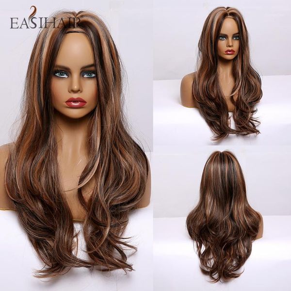 brown ombre synthetic wigs with highlights for black women natural dark hair wave cosplay heat resistant1
brown ombre synthetic wigs with highlights for black women natural dark hair wave cosplay heat resistant1