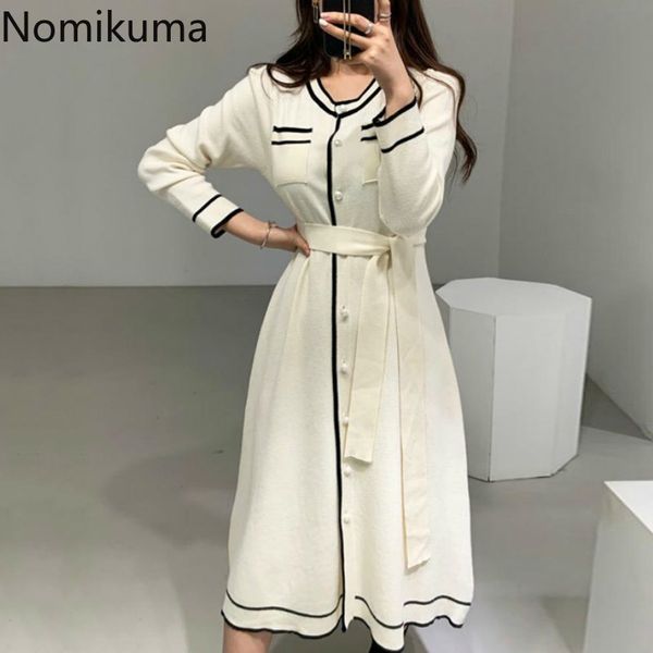 nomikuma contrast color knitted dress women korean chic single breasted long sleeve vestidos femme slim waist lady dresses 3c926 210514, Black;gray
nomikuma contrast color knitted dress women korean chic single breasted long sleeve vestidos femme slim waist lady dresses 3c926 210514, Black;gray