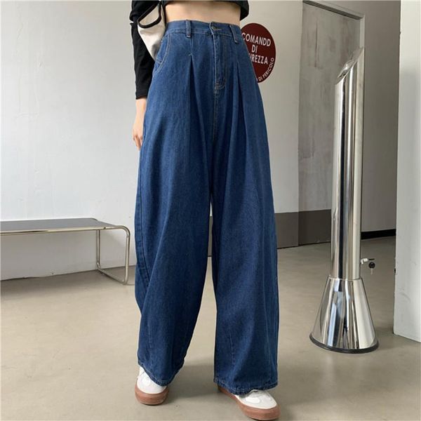 women's jeans women chic high waist harajuku teens streetwear all-match daily loose wide-leg female denim trouser retro autumn, Blue
women's jeans women chic high waist harajuku teens streetwear all-match daily loose wide-leg female denim trouser retro autumn, Blue