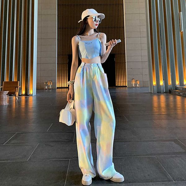 leg jeans wide women's autumn 2021 high waist loose slim design straight tube color mop pants, Blue
leg jeans wide women's autumn 2021 high waist loose slim design straight tube color mop pants, Blue