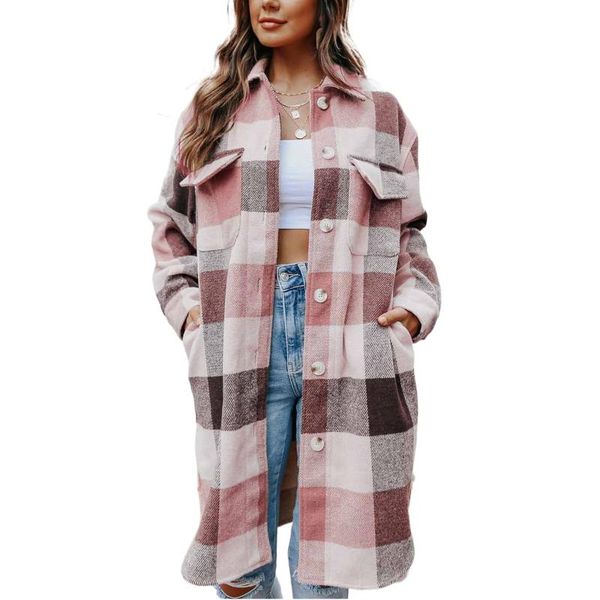 women's wool & blends ladies spring autumn long coat girls leisure style temperament lapel plaid sleeve loose single-breasted woolen ou, Black
women's wool & blends ladies spring autumn long coat girls leisure style temperament lapel plaid sleeve loose single-breasted woolen ou, Black