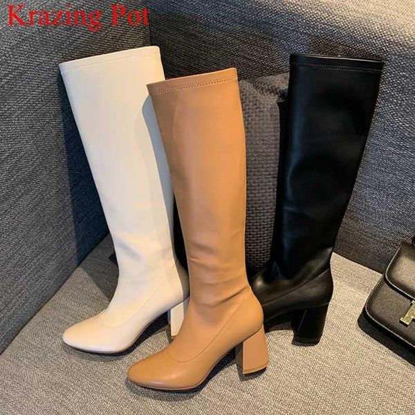 boots krazing pot fashcow leather round toe zipper leisure high heels concise thigh daily wear elegant knee l521, Black
boots krazing pot fashcow leather round toe zipper leisure high heels concise thigh daily wear elegant knee l521, Black