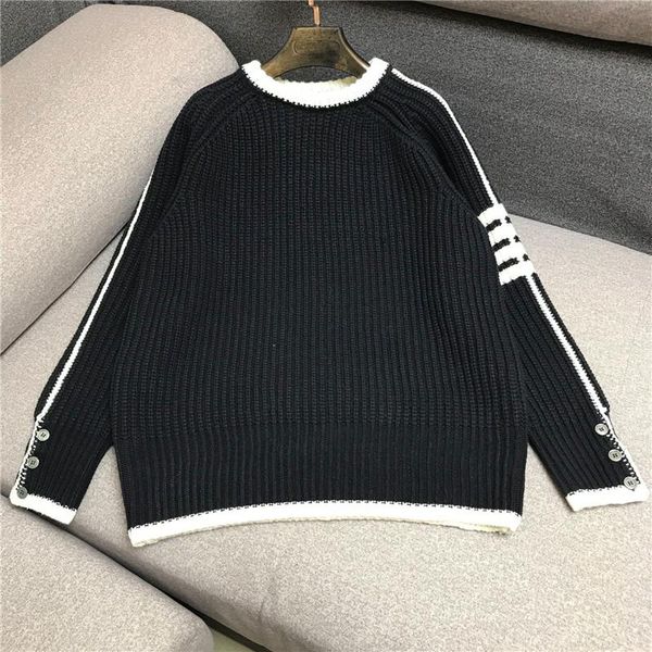 women's sweaters navy blue fancy thick striped sweater women 2021 needle loose college style wool 0922, White;black
women's sweaters navy blue fancy thick striped sweater women 2021 needle loose college style wool 0922, White;black