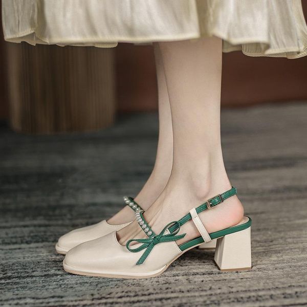 sandals summer chic high heel ladies side knot faux pearl fashion women pumps open back female shoes, Black
sandals summer chic high heel ladies side knot faux pearl fashion women pumps open back female shoes, Black