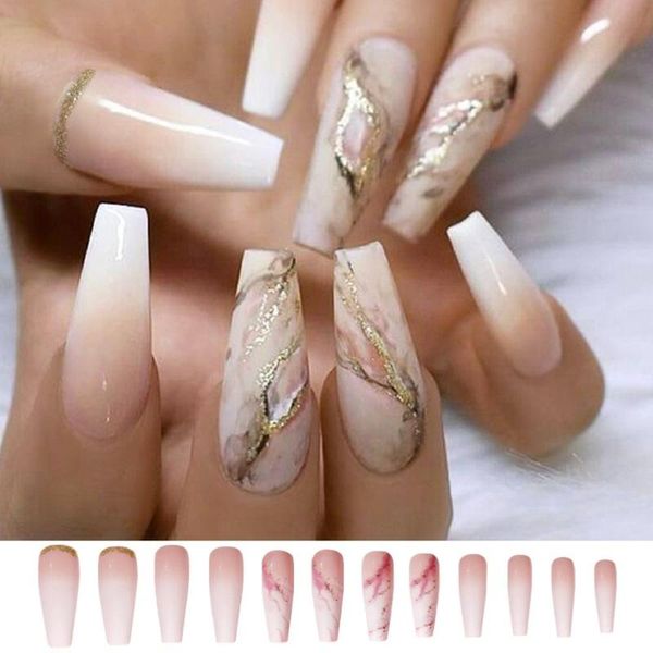 false nails ballerina artificial detachable manicure tool nail tips fake wearable marble gradient long coffin, Red;gold
false nails ballerina artificial detachable manicure tool nail tips fake wearable marble gradient long coffin, Red;gold