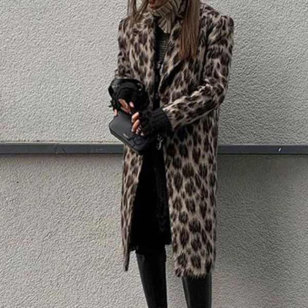 women's fur & faux fashion coats women elegant notched single breasted jackets leopard loose ladies, Black
women's fur & faux fashion coats women elegant notched single breasted jackets leopard loose ladies, Black