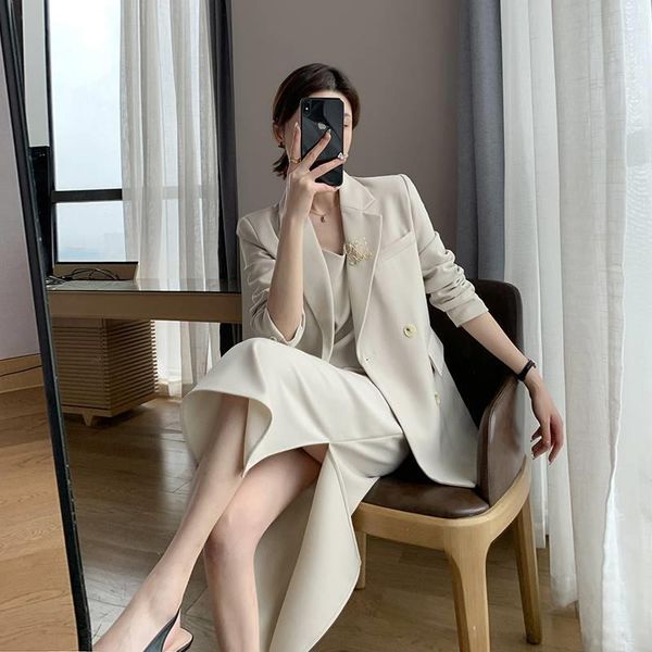 women's suits & blazers two-piece suit 2021 autumn high-level sense of fashion temperament casual suspender skirt, White;black
women's suits & blazers two-piece suit 2021 autumn high-level sense of fashion temperament casual suspender skirt, White;black