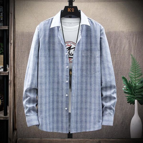 men's casual shirts fashion 2021 spring autumn plaid shirt men with streetwear long sleeves oversize, White;black
men's casual shirts fashion 2021 spring autumn plaid shirt men with streetwear long sleeves oversize, White;black
