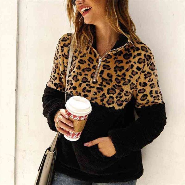 autumn winter women zip up fleece pullover sweater leopard print sherpa sweatshirt patchwork fashion loose casual outwear, White;black
autumn winter women zip up fleece pullover sweater leopard print sherpa sweatshirt patchwork fashion loose casual outwear, White;black