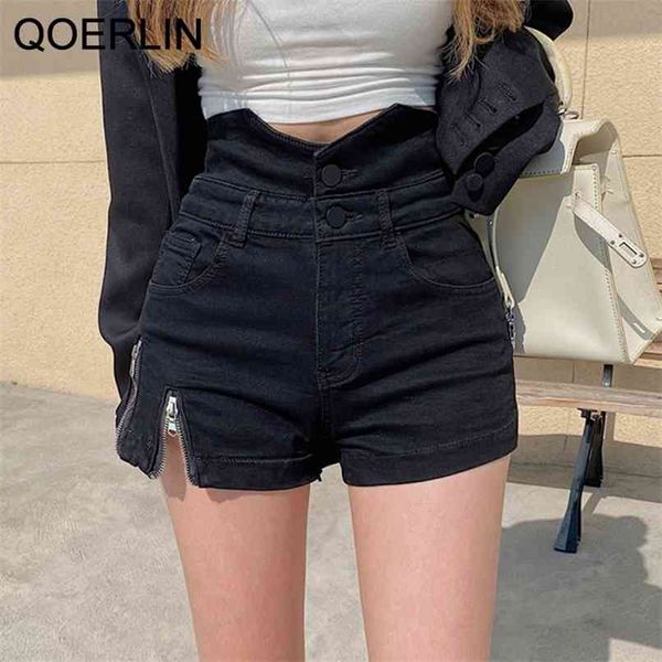 denim poom short women plus size high waist shorts female irregular button jeans summer side zipper 210601, White;black
denim poom short women plus size high waist shorts female irregular button jeans summer side zipper 210601, White;black