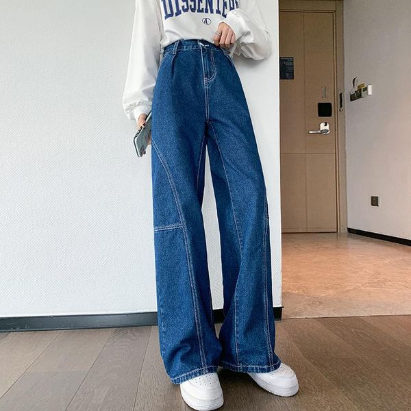 women's jeans 2021 arrival autumn korean style women cotton denim patchwork ankle-length pants loose casual button straight p76, Blue
women's jeans 2021 arrival autumn korean style women cotton denim patchwork ankle-length pants loose casual button straight p76, Blue
