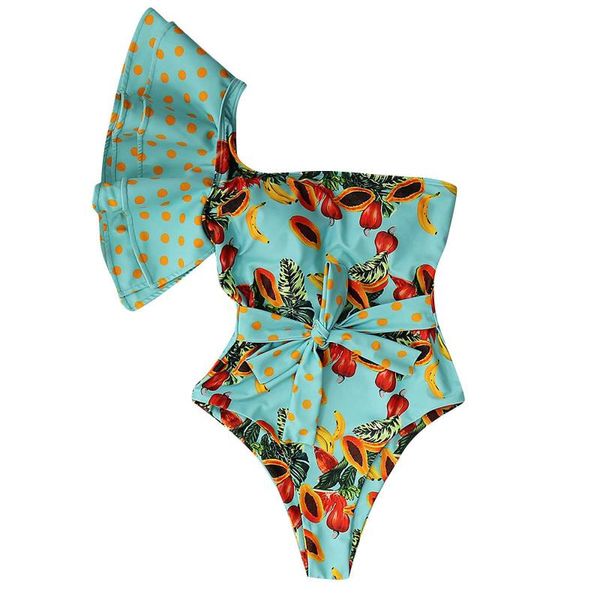 women's swimwear fashion with bow leaf plant printed ruffle straps bikini double strap high waist swimsuit, White;black
women's swimwear fashion with bow leaf plant printed ruffle straps bikini double strap high waist swimsuit, White;black