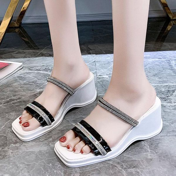 slippers lucyever crystal wedges women summer comfortable square toe chunky platform sandals woman fashion high heels slides, Black
slippers lucyever crystal wedges women summer comfortable square toe chunky platform sandals woman fashion high heels slides, Black