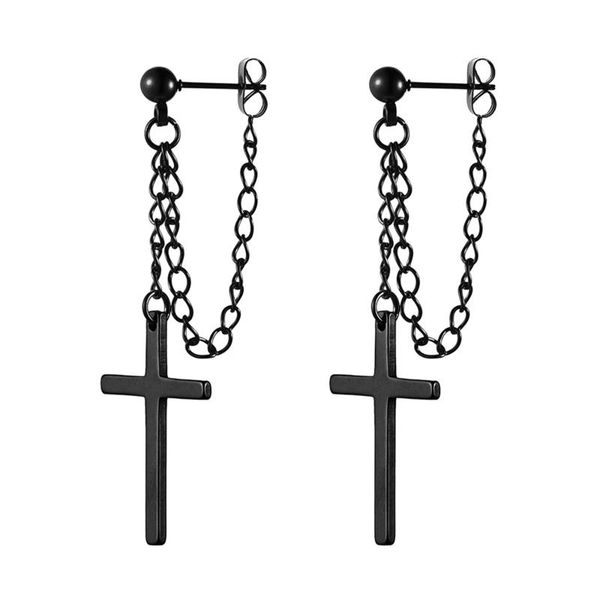 dangle & chandelier boniskiss punk cool arrival 2021 retro black cross tassel earrings chain pendant stainless steel earring jewelry gift, Silver
dangle & chandelier boniskiss punk cool arrival 2021 retro black cross tassel earrings chain pendant stainless steel earring jewelry gift, Silver