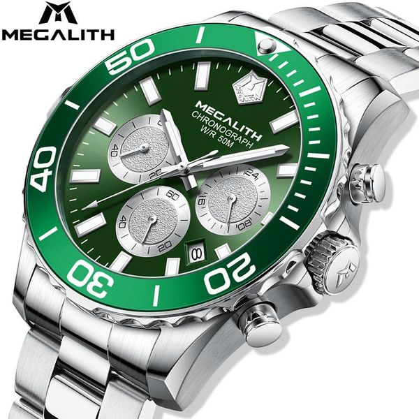 wristwatches relogio masculino megalith silver and green men watches fashion brand stainless sports waterproof quartz with box, Slivery;brown
wristwatches relogio masculino megalith silver and green men watches fashion brand stainless sports waterproof quartz with box, Slivery;brown