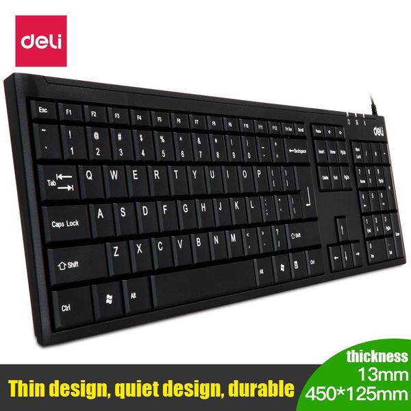 deli usb wired keyboards mute design thin waterproof keyboard for deskpc lap computer notebook office home drop
deli usb wired keyboards mute design thin waterproof keyboard for deskpc lap computer notebook office home drop
