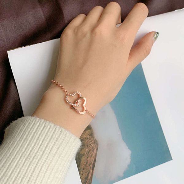 new simple rose gold love diamond peach heart bracelet women wear versatile jewelry, Black
new simple rose gold love diamond peach heart bracelet women wear versatile jewelry, Black