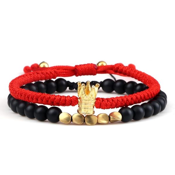 beaded, strands charm 2pcs crown copper beads bracelet natural stone black matte lava strand bracelets handmade thread braided adjustable ba
beaded, strands charm 2pcs crown copper beads bracelet natural stone black matte lava strand bracelets handmade thread braided adjustable ba