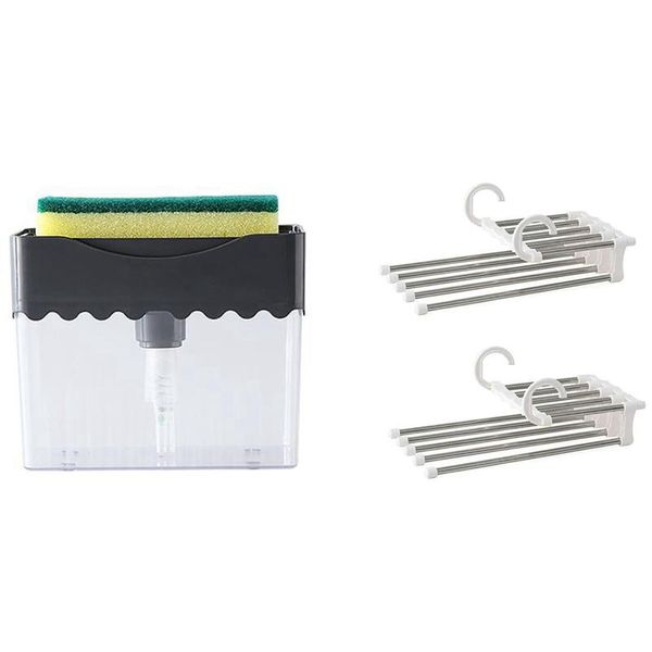 pants hanger closet organizer space saver clothing rack (2pcs) with soap pump dispenser and sponge holder hangers & racks
pants hanger closet organizer space saver clothing rack (2pcs) with soap pump dispenser and sponge holder hangers & racks