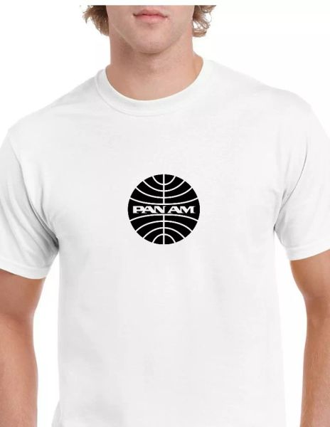 pan am black logo pan american world airways airline white cotton t-shirt, White;black
pan am black logo pan american world airways airline white cotton t-shirt, White;black