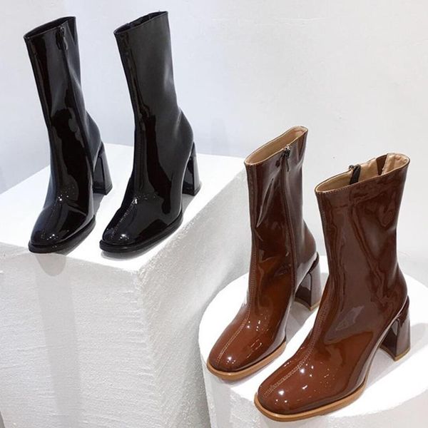 boots genuine leather women ankle quality autumn winter zipper shoes high heels fashion plus size 41, Black
boots genuine leather women ankle quality autumn winter zipper shoes high heels fashion plus size 41, Black