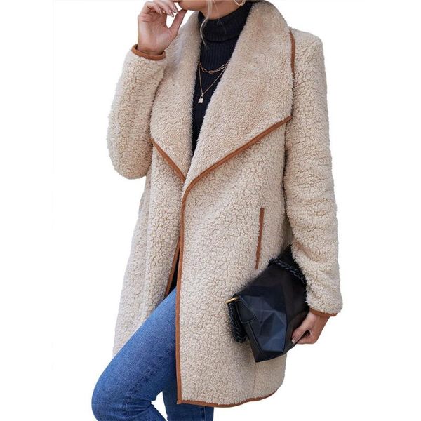 women's fur & faux 2021 women cardigan teddy fleece warm coat winter luxury sherpa robe lamb fuzzy trench, Black
women's fur & faux 2021 women cardigan teddy fleece warm coat winter luxury sherpa robe lamb fuzzy trench, Black