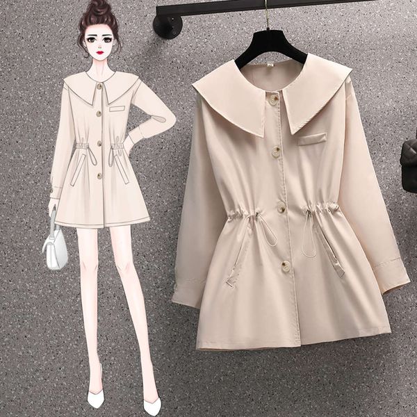 casual dresses dress large size waist shows versatile windbreaker women's spring and autumn fat sister loose baby collar jacket m5ry, Black;gray
casual dresses dress large size waist shows versatile windbreaker women's spring and autumn fat sister loose baby collar jacket m5ry, Black;gray
