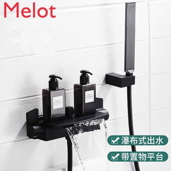 black waterfall bathtub faucet wall-mounted tank side and cold bath barrel wooden shower head set bathroom sets
black waterfall bathtub faucet wall-mounted tank side and cold bath barrel wooden shower head set bathroom sets
